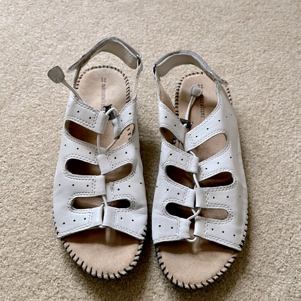 Naturalizer white gladiator sandals